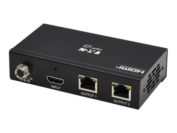 Eaton Tripp Lite Series 2-Port HDMI over Cat6 Splitter - 4K 60 Hz, HDR, 4:4:4, PoC, HDCP 2.2, 230 ft. (70.1 m), TAA - Förlängd räckvidd för audio/vid