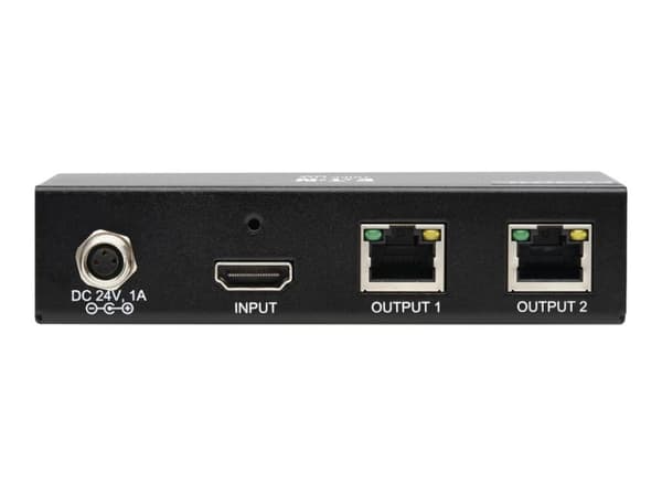Eaton Tripp Lite Series 2-Port HDMI over Cat6 Splitter - 4K 60 Hz, HDR, 4:4:4, PoC, HDCP 2.2, 230 ft. (70.1 m), TAA - Förlängd räckvidd för audio/vid