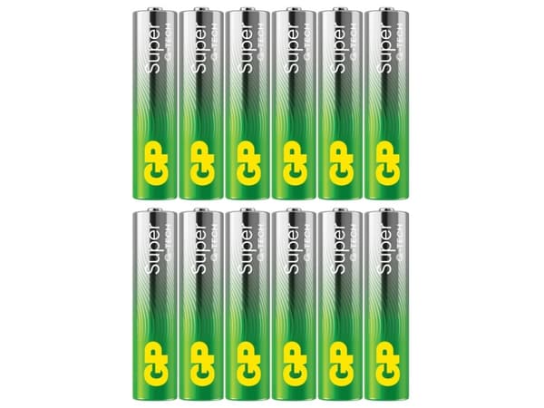 GP Batteries Super Alkaline GP24A, Single-use battery, AAA, Alkaline, 1.5 V, 12 pc(s), Cd (cadmium), Hg (mercury)