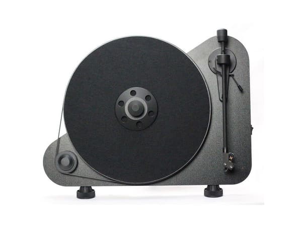 Pro-Ject VT-E R, Beltedrevet platespiller, Semi-automatisk, Sort, Silikon, MDF, 33,45 RPM