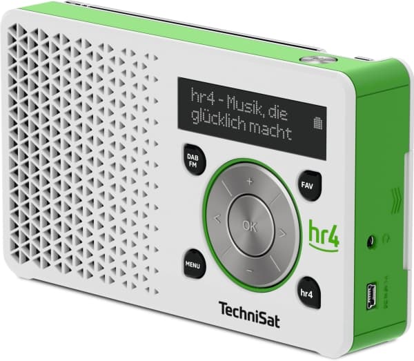 TechniSat DigitRadio 1 - Hr4 Edition - bærbar DAB-radio - 1 watt - hvit, grønn