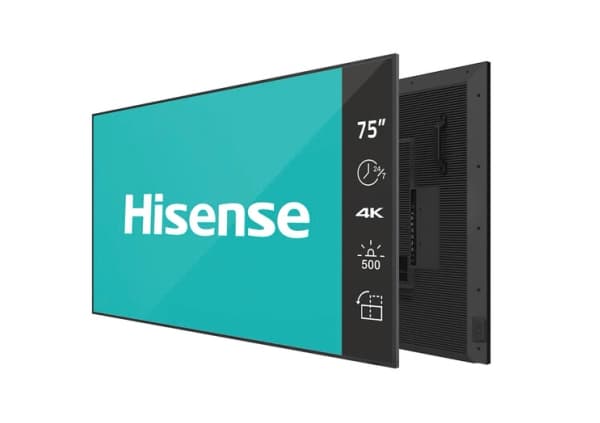 Hisense 75DM66D, 190,5 cm (75"), LED, 3840 x 2160 piksler, Wi-Fi, 24/7 Sort