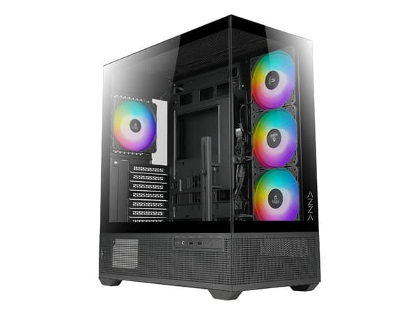 AZZA Tiara - - genomskinlig sidopanel (härdat glas) - ingen strömförsörjning - USB/Audio/Mic