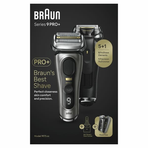 Braun Series 9 Pro+ 9575cc Wet & Dry Folierakapparat Trimmer Metallisk