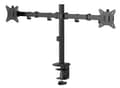 Miniatyrbilde 3 av 5: eSTUFF - Monteringssett (skrivebordsklemmemontering, kausemontering, 2 quick release VESA plates) - for 2 LCD-skjermer - office - stål, plastikk - sv