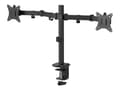 Miniatyrbilde 1 av 5: eSTUFF - Monteringssett (skrivebordsklemmemontering, kausemontering, 2 quick release VESA plates) - for 2 LCD-skjermer - office - stål, plastikk - sv
