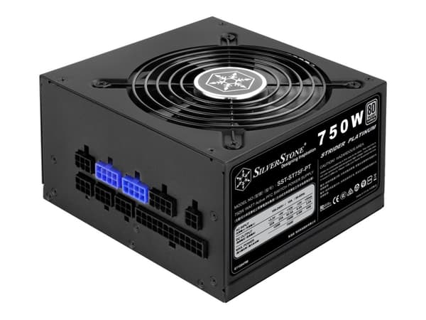 SilverStone Strider Platinum series ST75F-PT - V1.1 - strømforsyning (intern) - ATX12V 2.4/ EPS12V - 80 PLUS Platinum - AC 90-264 V - 750 watt - akti