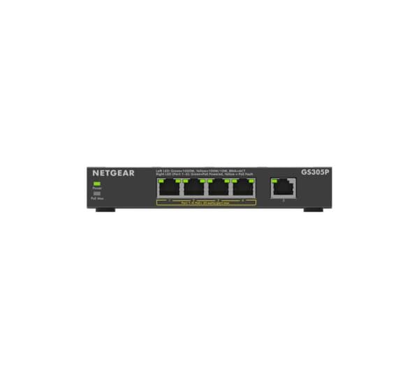 NETGEAR GS305Pv3 Ohanterad Gigabit Ethernet (10/100/1000) Strömförsörjning via Ethernet (PoE) stöd Svart