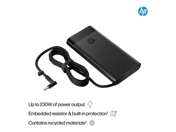 HP 230W Smart AC Adapter, Bärbar dator, inomhus, 115 V, 47 - 63 hz, 230 W, 19.5 V