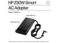 Miniatyrbild 4 av 5: HP 230W Smart AC Adapter, Bärbar dator, inomhus, 115 V, 47 - 63 hz, 230 W, 19.5 V