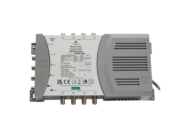 Triax 318602, 5 innganger, 8 utganger, 950 - 2200 MHz, 47 - 694 MHz, 1.0, 2.0, 180 - 264 V