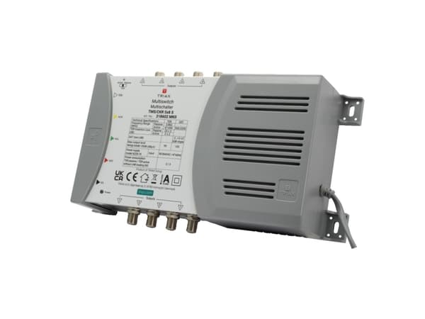 Triax 318602, 5 innganger, 8 utganger, 950 - 2200 MHz, 47 - 694 MHz, 1.0, 2.0, 180 - 264 V
