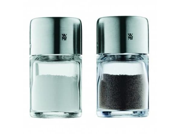 WMF BEL GUSTO, Set med salt- och pepparströare, Rostfritt stål, Transparent, Glas, Rostfritt stål, Rostfritt stål, Rostfritt stål, 2 styck