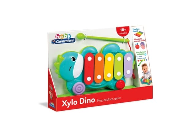 Clementoni Xylo Dino, Lelumusiikki-instrumentti, Ksylofoni, 1,5 vuosi/vuosia, 413 g, Monivärinen