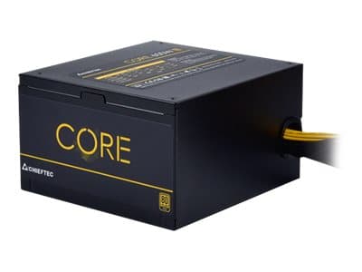 Chieftec Core Series BBS-600S - Strømforsyning (intern) - ATX12V 2.3/ EPS12V/ PS/2 - 80 PLUS Gold - AC 100-240 V - 600 watt - aktiv PFC Sort