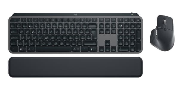 Logitech 920-010928 tangentbord Mus inkluderad Kontor Trådlös RF + Bluetooth QWERTZ schweizisk grafit