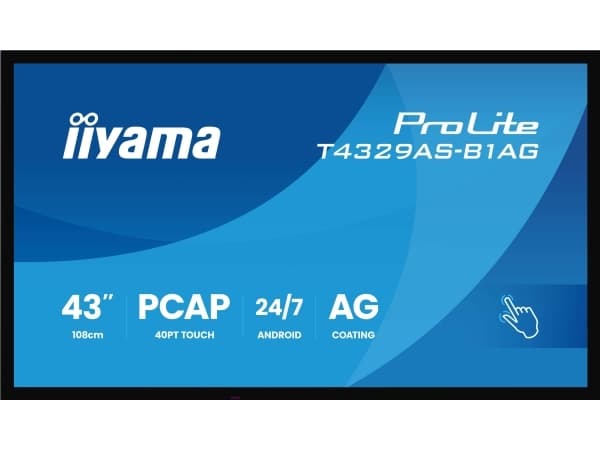 IIYAMA 108cm (42.5") T4329AS-B1AG 16:9 M-Touch 2xHDMI+UBS-C