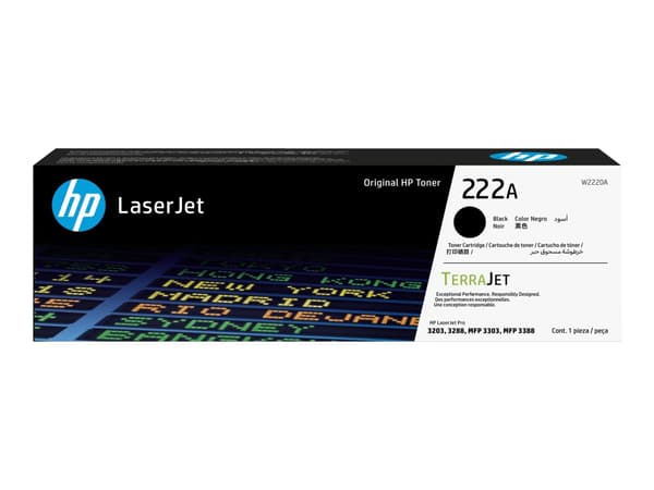 HP 222A - Svart - original - LaserJet - tonerkassett (W2220A) - för Color LaserJet Pro MFP 3302fdn