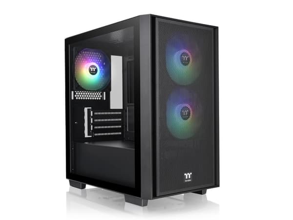 Thermaltake Versa H16 TG ARGB, Micro Tower, PC, Svart, micro ATX, Mini-ITX, SPCC, Härdat glas, Multi
