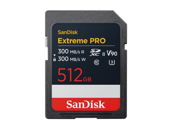 SanDisk Extreme Pro - Flashminnekort - 512 GB - Video Class V90 / UHS-II U3 / Class10 - SDXC UHS-II