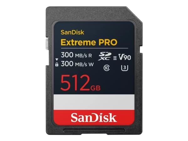 SanDisk Extreme Pro - Flashminnekort - 512 GB - Video Class V90 / UHS-II U3 / Class10 - SDXC UHS-II