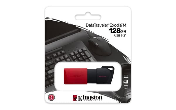 Kingston Technology DataTraveler Exodia M USB-sticka 128 GB USB Type-A 3.2 Gen 1 (3.1 Gen 1) Svart, Röd