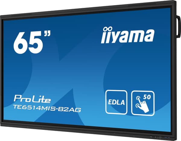 iiyama PROLITE TE6514MIS-B2AG Platt skärm för digital skyltning 165,1 cm (65") LCD Wi-Fi 435 cd/m² 4K Ultra HD Svart Pekskärm Inbyggd processor Androi