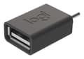 Miniatyrbild 1 av 3: Logitech 956-000005 kabelomvandlare (hane/hona) USB C USB A grafit
