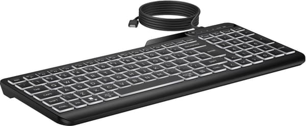HP 405 bakgrundsbelyst och trådat tangentbord för flera enheter