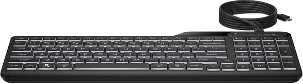 HP 405 bakgrundsbelyst och trådat tangentbord för flera enheter