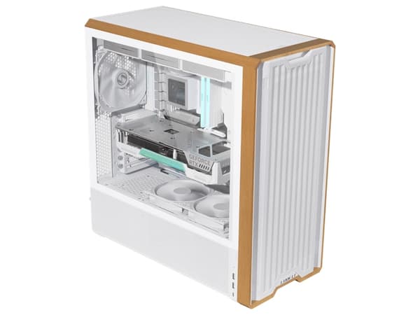 Lian Li Lancool LAN217W, Midi Tower, PC, Vit, Trä, ATX, EATX, SSI EEB, Stål, Härdat glas, Trä, 18 cm