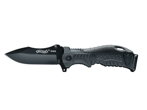 Walther 5.0749, Single, Taktisk kniv, Spear point, Rostfritt stål, Svart, 22,3 cm
