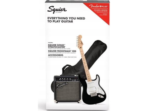 Squier Squier Sonic Stratocaster -kitarapaketti, musta