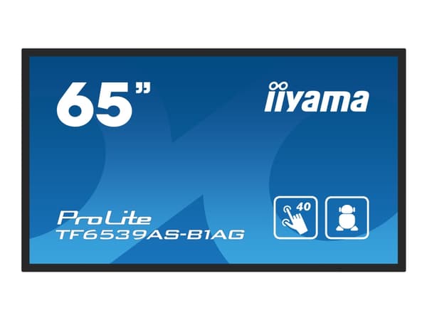 iiyama ProLite TF6539AS-B1AG - 65" diagonaaliluokan (64,5" katseltavaksi) LED-taustavalaistu LCD-paneelinäyttö - digitaalinen opaste - sisäänrakennet musta