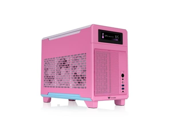 Thermaltake TR100, minitorn, PC, rosa, Mini-ITX, SPCC, stål, 6,8 cm
