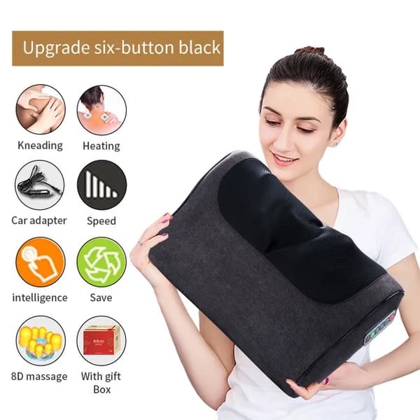 Shiatsu massør, Infrarød varme, Multifunktionelt massagepude, EU-stik, RP2-H-6