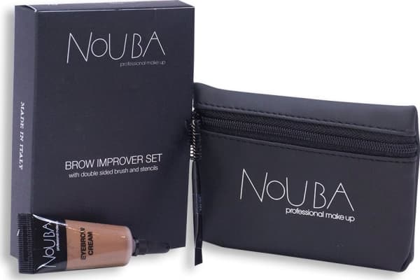 15 Set Nouba: Nouba, Eyebrow Brush + Nouba, Eyebrow Gel, 7 ml + Textile Makeup Bag, Black For Women