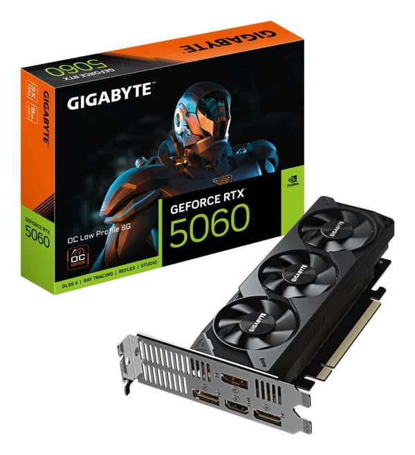 GIGABYTE GeForce RTX 5060 OC Low Profile 8G NVIDIA 8 GB GDDR7 Svart