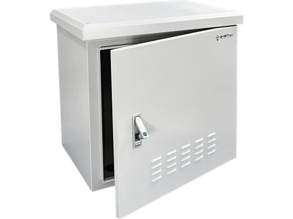 Alantec 19" 9U 600x450 ulkoinen seinäteline, 4 tukipalkkia, 4 kaapelikanavaa, harmaa ALANTEC