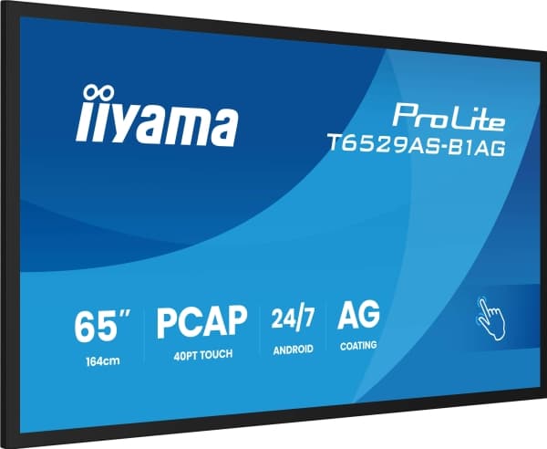 IIYAMA T6529AS-B1AG 165,1cm 65Zoll All-In-One Interactive Display 3840x2160 4K UHD 4GB RAM 32GB Storage Android 14 2xHDMI+USB-C