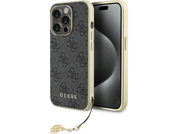Guess Guess GUHCP15LGF4GGR iPhone 15 Pro 6.1" szary/grey hardcase 4G Charms Collection
