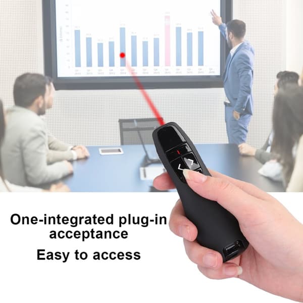 PPT Pen R400 Laser Presenter Trådlös elektronisk pekare Fjärrkontroll Datortillbehör (3,6V-4,2V)Rött ljus
