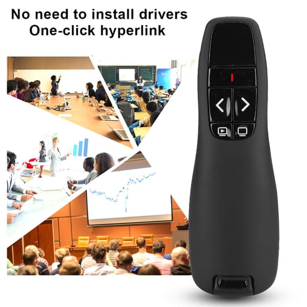 PPT Pen R400 Laser Presenter Trådlös elektronisk pekare Fjärrkontroll Datortillbehör (3,6V-4,2V)Rött ljus