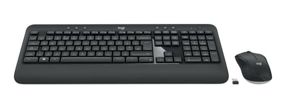 Logitech 920-008676 tangentbord Mus inkluderad Universal USB AZERTY Fransk Svart, Vit Svart, Vit
