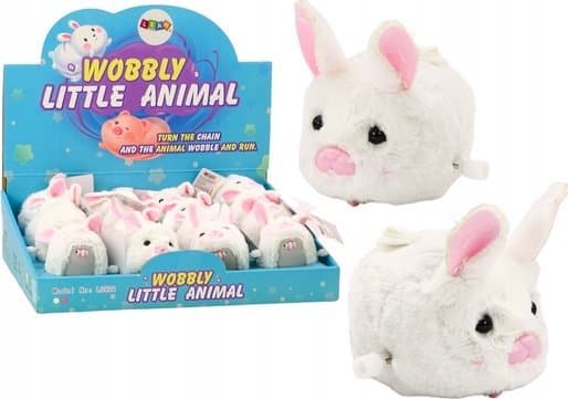 LeanToys Wind Up Riding Bunny Toy Decoration White