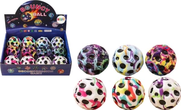 LeanToys Space Luminous Kneading Sprettball med fordypninger 7cm