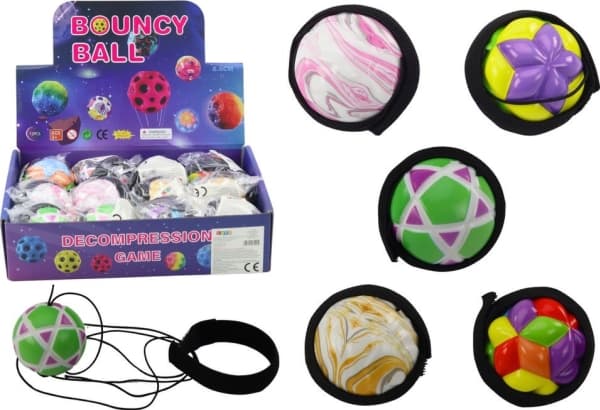 LeanToys støtball med strikk, fargerik struktur, 6 cm