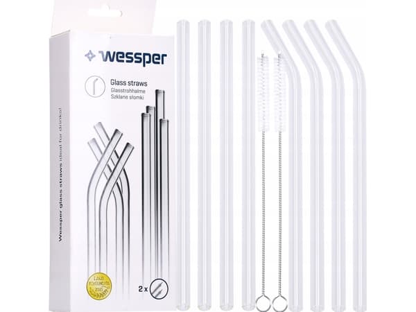 Wessper drikkesuger i glass Wessper WES258 8 stk.
