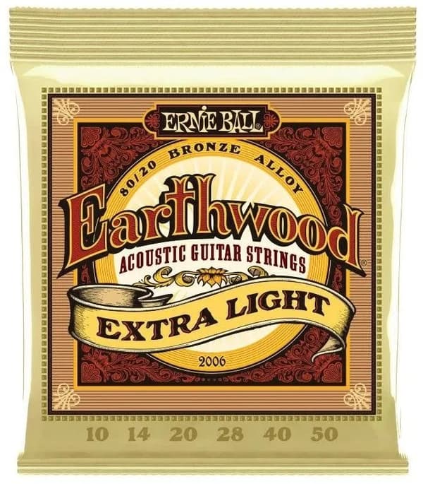Ernie Ball 2006 Earthwood Bronze 80/20 Light, Stål Strenge til Akustisk Guitar