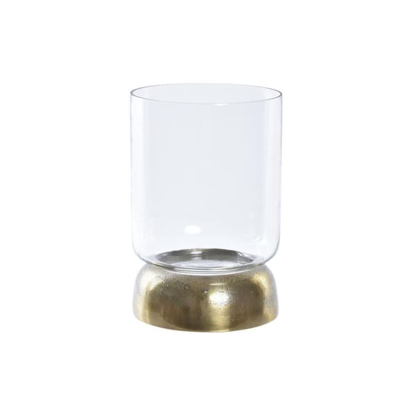 Ljusstakar DKD Home Decor Glas Gyllene Aluminium 14 x 14 x 21 cm